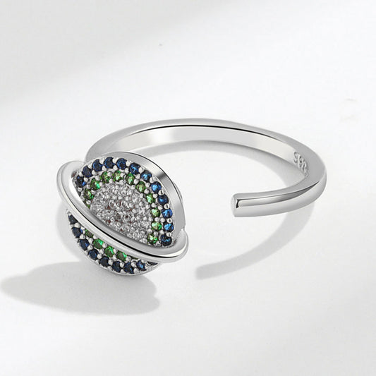 Silver Adjustable Fidget Ring Anxiety Relief Spinner Ring for Women