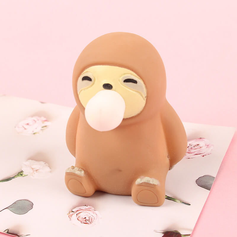 Squishy Toy Sloth Spit Bubble Squeeze Sensory Toy 2
