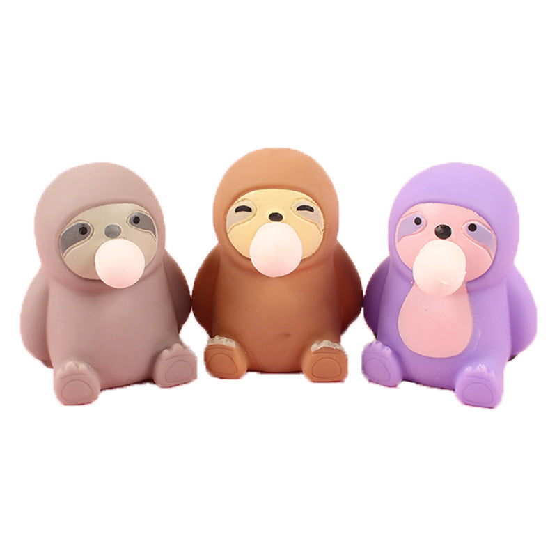 Squishy Toy Sloth Spit Bubble Squeeze Sensory Toy