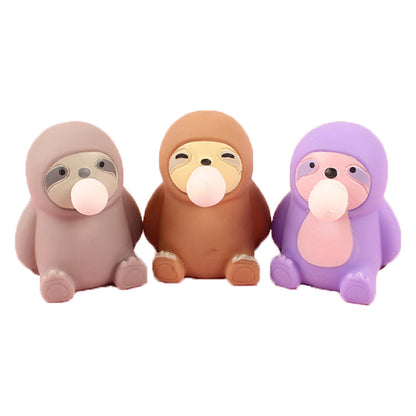 Squishy Toy Sloth Spit Bubble Squeeze Sensory Toy