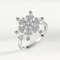 Adjustable Snowflake Fidget Ring with Beads for Women US Size 7
