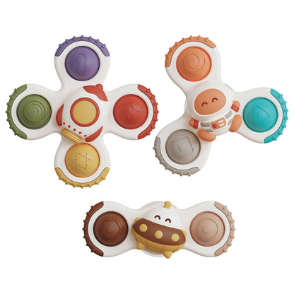 Silicone Pop It Fidget Toy Space Travel Suction Cup 3 Pack 2