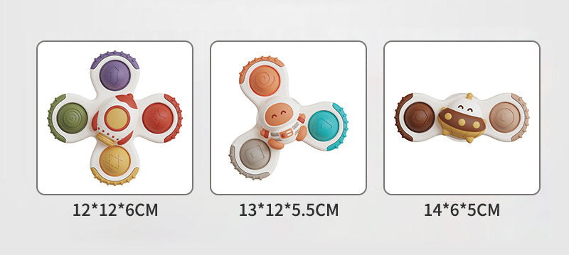 Silicone Pop It Fidget Toy Space Travel Suction Cup 3 Pack 7