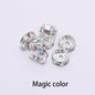 50pcs 10mm Rhinestone Spacer Beads Flat DIY Jewelry Making 4