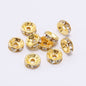 50pcs 10mm Rhinestone Spacer Beads Flat DIY Jewelry Making 13