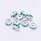 50pcs 10mm Rhinestone Spacer Beads Flat DIY Jewelry Making 3