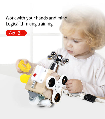 Wooden Spinner Busy Board Montessori Toy for Toddlers 8
