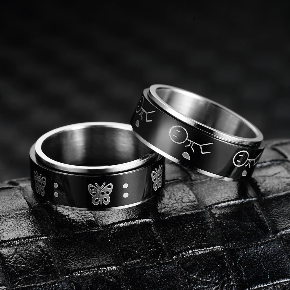 Metal Fidget Ring Cross Design Spinner for Men US Size 6-13 4