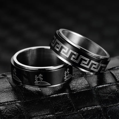 Metal Fidget Ring Cross Design Spinner for Men US Size 6-13 6