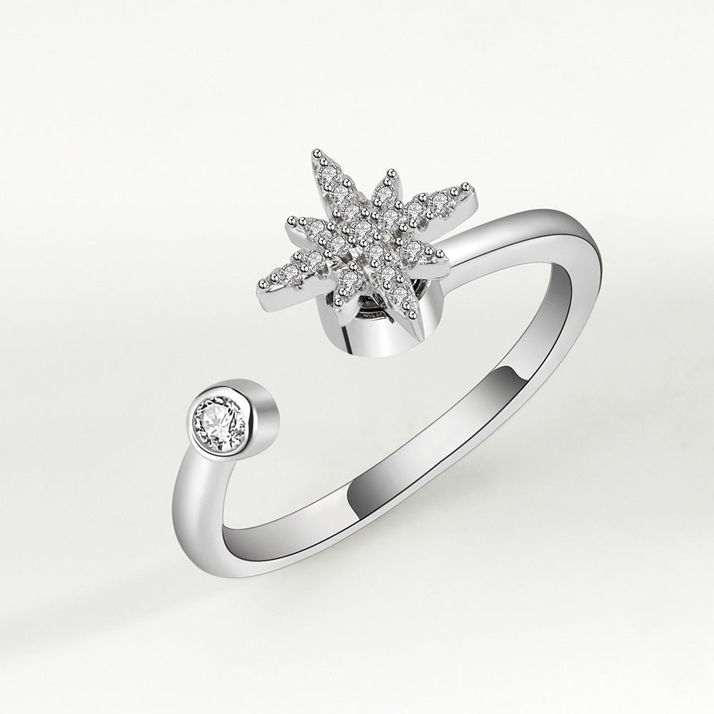 Adjustable Star Fidget Ring Anxiety Relief for Women Spinner Ring
