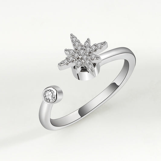 Adjustable Star Fidget Ring Anxiety Relief for Women Spinner Ring