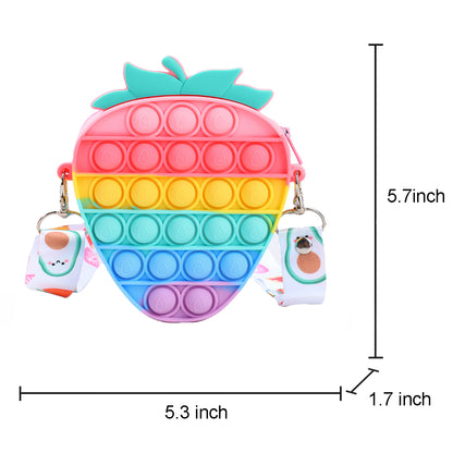 Silicone Pop It Fidget Toy Purse Sensory Bag for Kids and Adults 57
