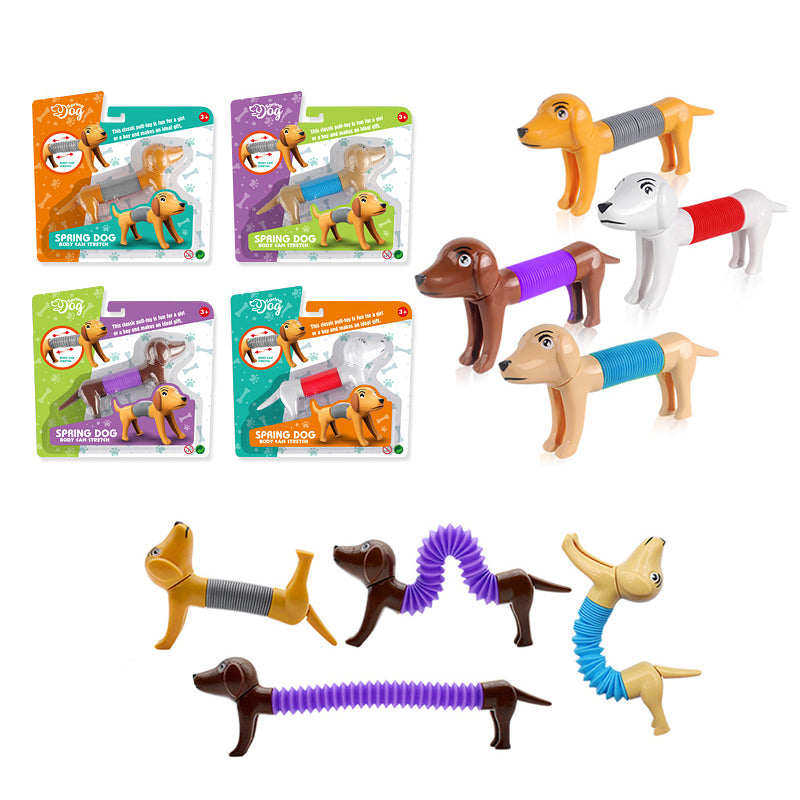 Stretch Transformable Pop Tubes Sensory Fidget Toy Spring Dog