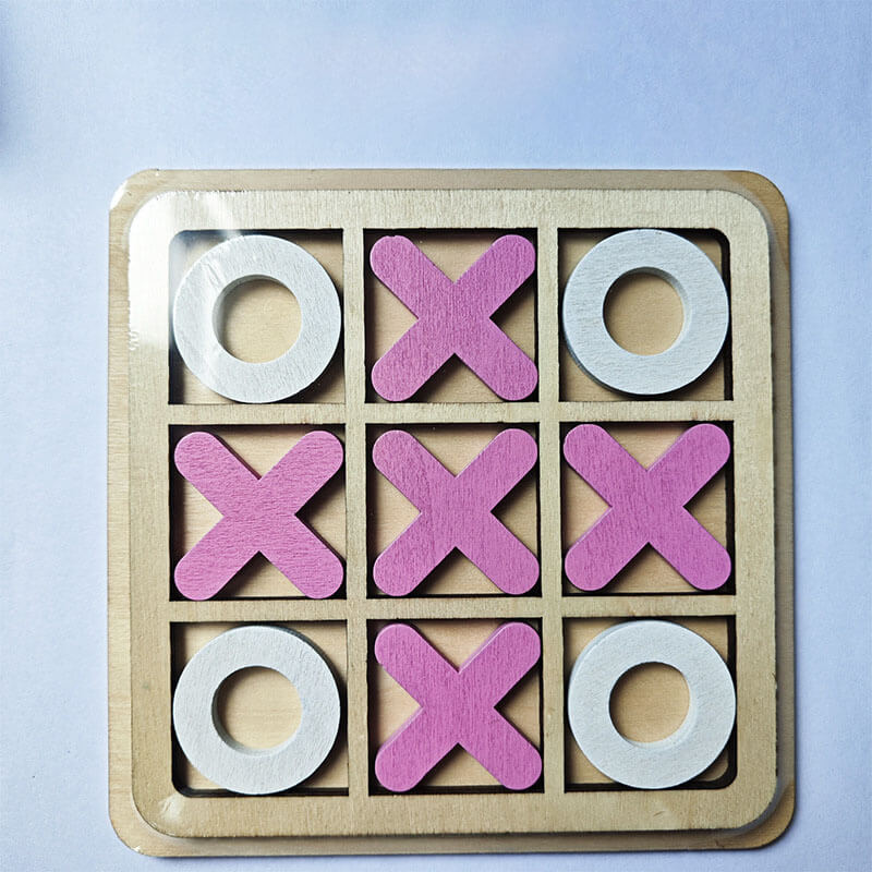 Tic-Tac-Toe Board Game pink white