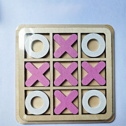 Tic-Tac-Toe Board Game pink white