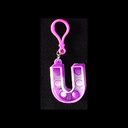 Silicone Pop It Fidget Toy Alphabet Letters A-Z Keychain 29