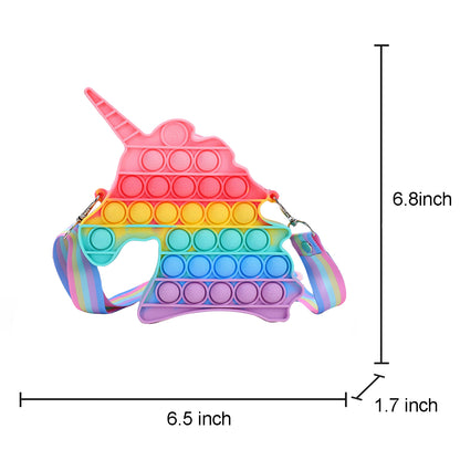 Silicone Pop It Fidget Toy Purse Sensory Bag for Kids and Adults 61
