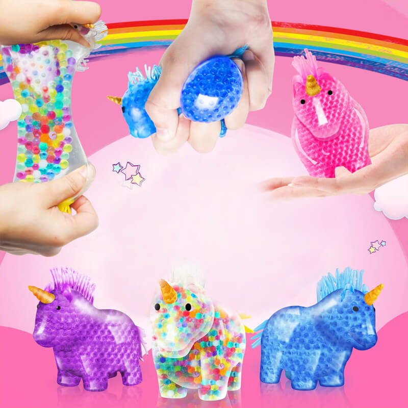 Unicorn Sensory Stress Ball Squeeze Toy with Glitter and Beads 5