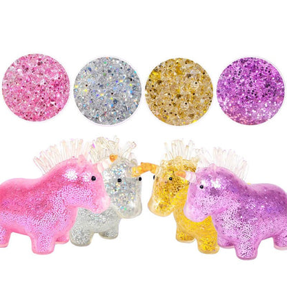 Unicorn Sensory Stress Ball Squeeze Toy with Glitter and Beads