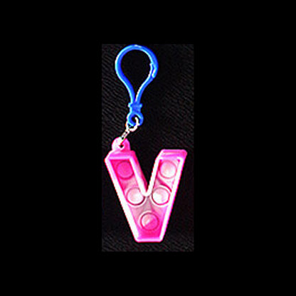 Silicone Pop It Fidget Toy Alphabet Letters A-Z Keychain 30