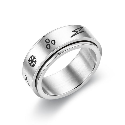 Stainless Steel Fidget Ring Weather Spinner US Size 6-11 Width 8mm