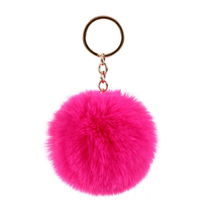 Plush Rabbit Fur Ball Pom Pom Keychain Sensory Fidget Toy 6cm 8cm 10cm 8