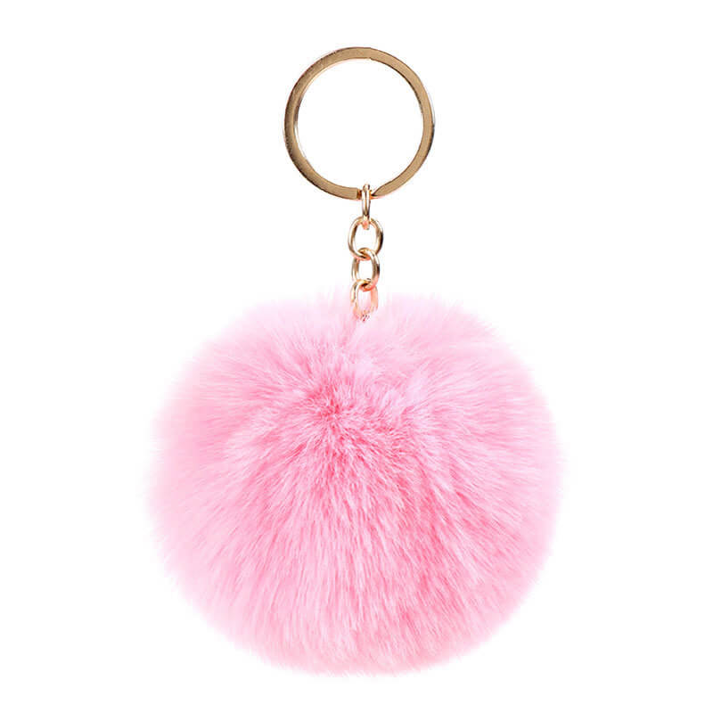 Plush Rabbit Fur Ball Pom Pom Keychain Sensory Fidget Toy 6cm 8cm 10cm 10