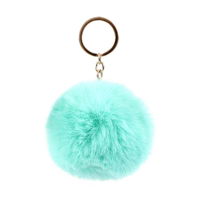 Plush Rabbit Fur Ball Pom Pom Keychain Sensory Fidget Toy 6cm 8cm 10cm 11