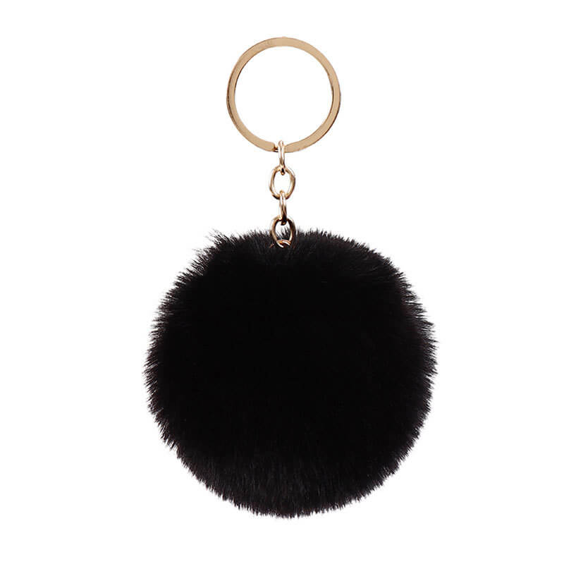 Plush Rabbit Fur Ball Pom Pom Keychain Sensory Fidget Toy 6cm 8cm 10cm 12