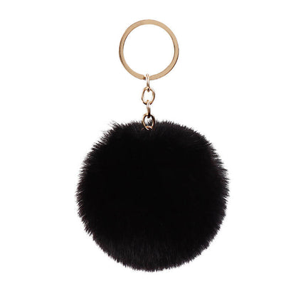 Plush Rabbit Fur Ball Pom Pom Keychain Sensory Fidget Toy 6cm 8cm 10cm 12