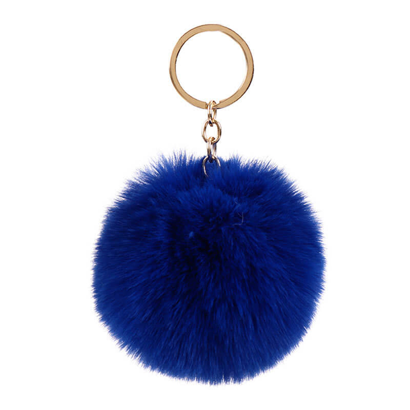 Plush Rabbit Fur Ball Pom Pom Keychain Sensory Fidget Toy 6cm 8cm 10cm 15