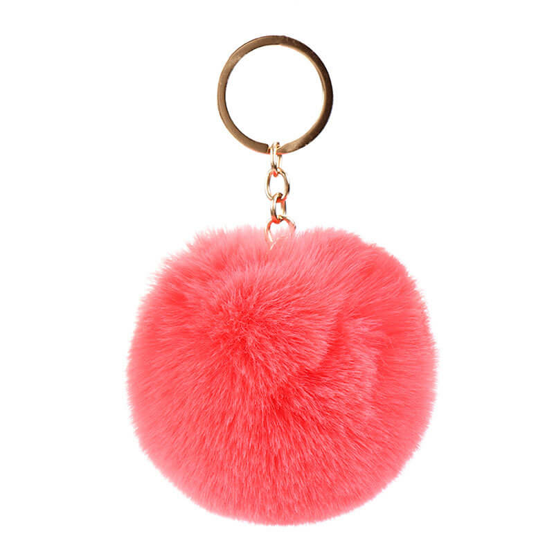 Plush Rabbit Fur Ball Pom Pom Keychain Sensory Fidget Toy 6cm 8cm 10cm 16
