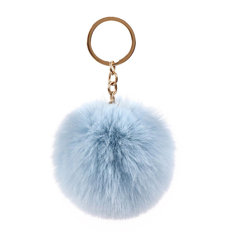 Plush Rabbit Fur Ball Pom Pom Keychain Sensory Fidget Toy 6cm 8cm 10cm 6