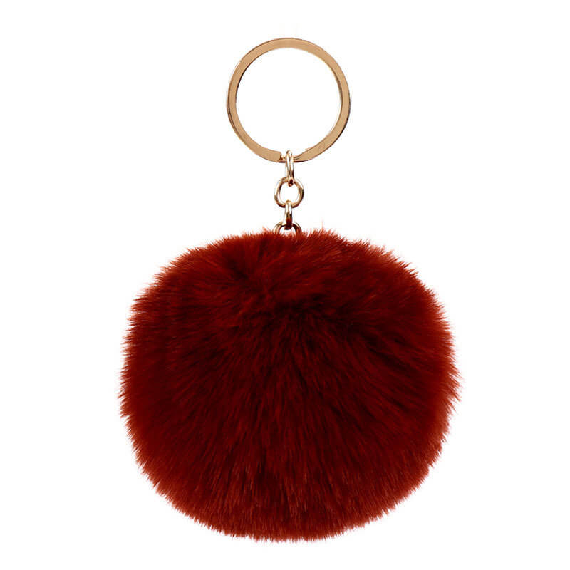 Plush Rabbit Fur Ball Pom Pom Keychain Sensory Fidget Toy 6cm 8cm 10cm 7