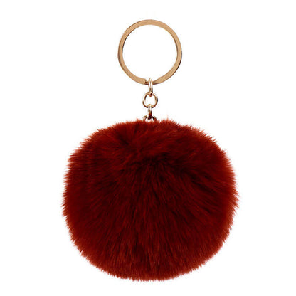 Plush Rabbit Fur Ball Pom Pom Keychain Sensory Fidget Toy 6cm 8cm 10cm 7