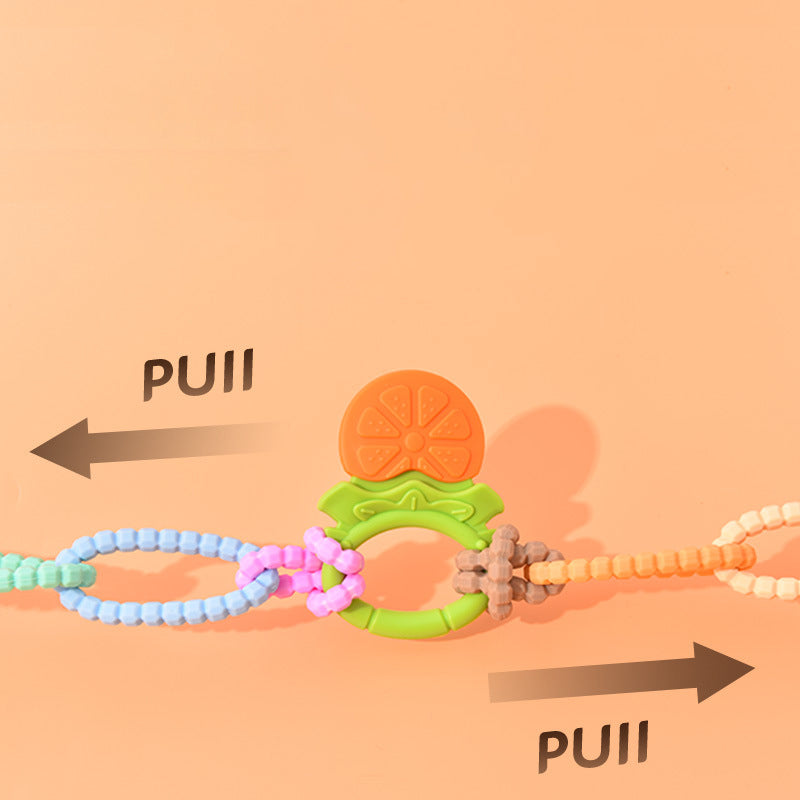 Silicone Teething Toy 5 Ring Pacifier Chain for Baby 2