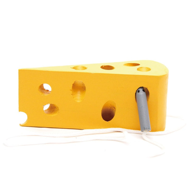 Wooden Caterpillar Eating Fruit Threading Montessori Toys 3