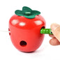 Wooden Caterpillar Eating Fruit Threading Montessori Toys 2