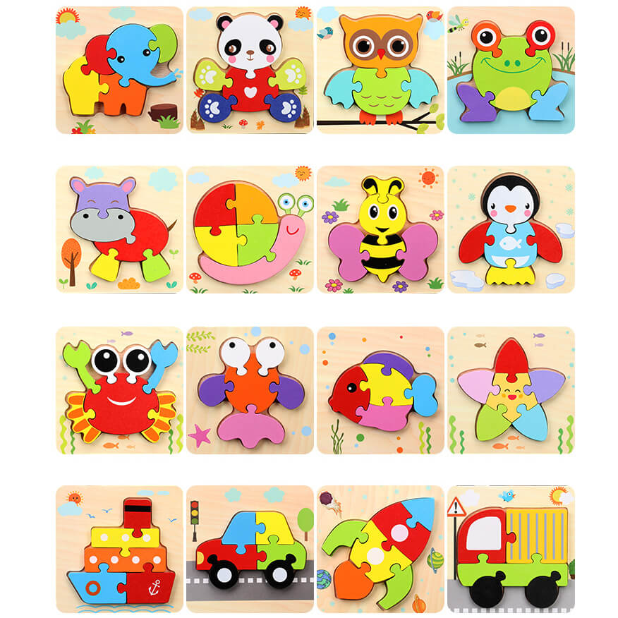 Wooden 3D Puzzle Educational Toy for Kids