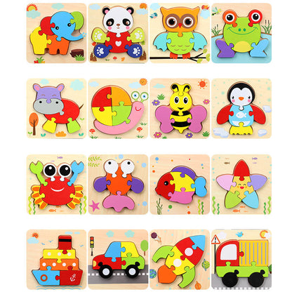 Wooden 3D Puzzle Educational Toy for Kids