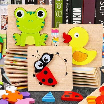 Wooden 3D Puzzle Educational Toy for Kids 2