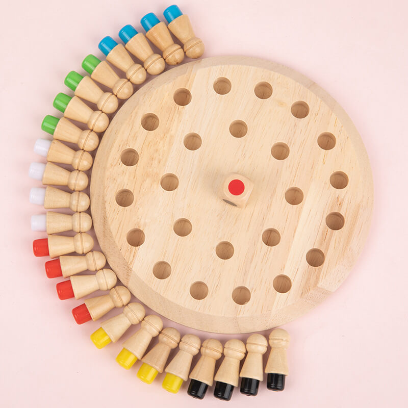 Wooden Memory Chess Educational Toy Early Development for Kids