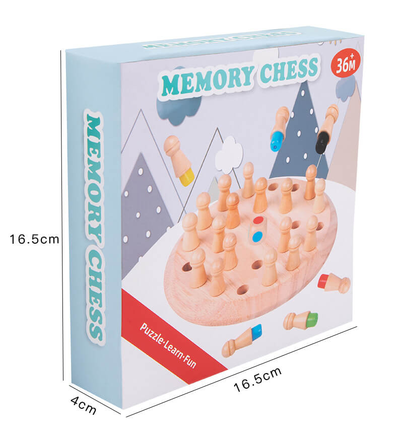Wooden Memory Chess Educational Toy Early Development for Kids 3