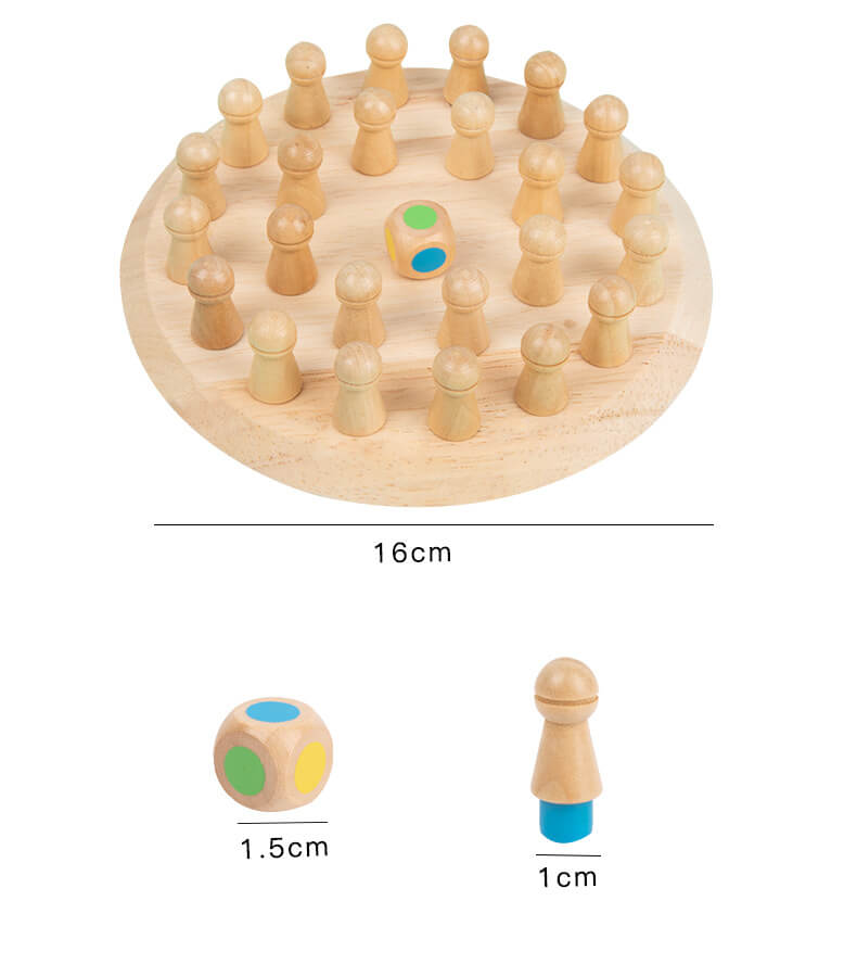 Wooden Memory Chess Educational Toy Early Development for Kids 4