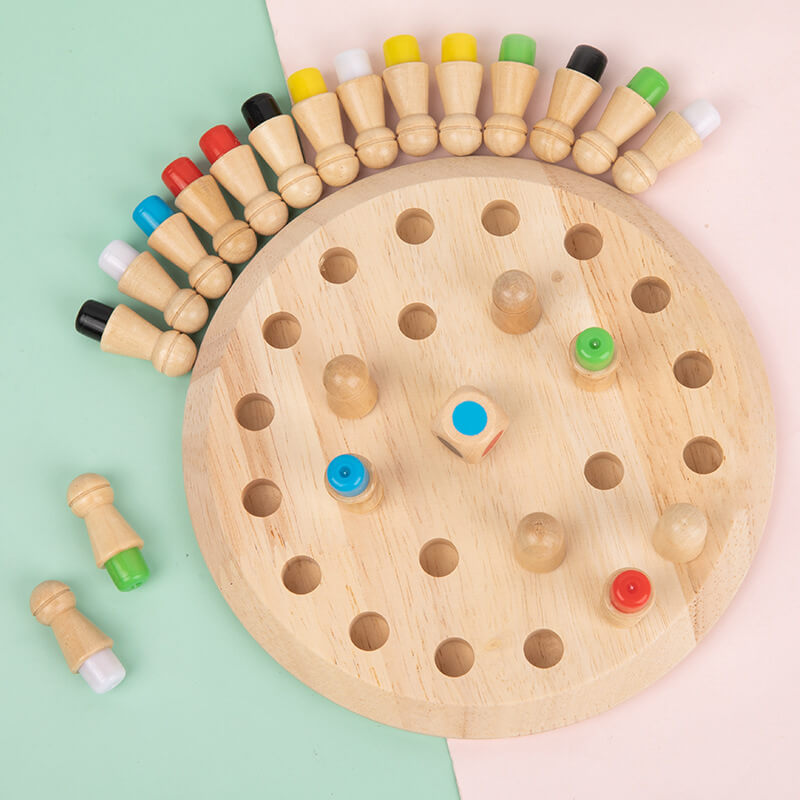 Wooden Memory Chess Educational Toy Early Development for Kids 2