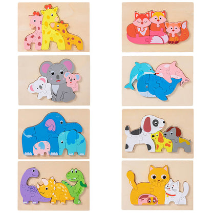 Animal Wooden Puzzle Educational Toy for Kids