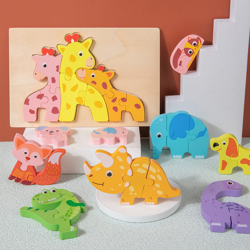 Animal Wooden Puzzle Educational Toy for Kids 5