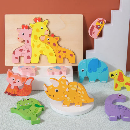 Animal Wooden Puzzle Educational Toy for Kids 5