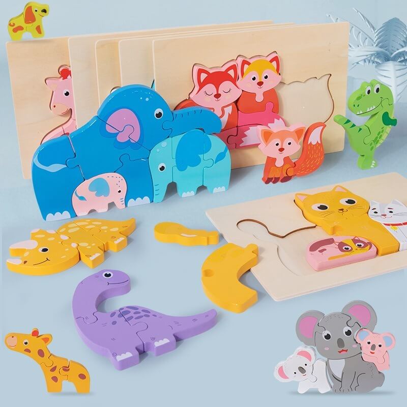 Animal Wooden Puzzle Educational Toy for Kids 4