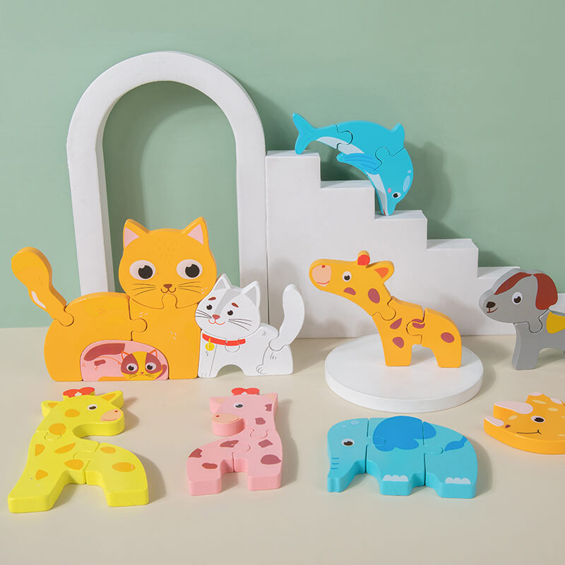 Animal Wooden Puzzle Educational Toy for Kids 3